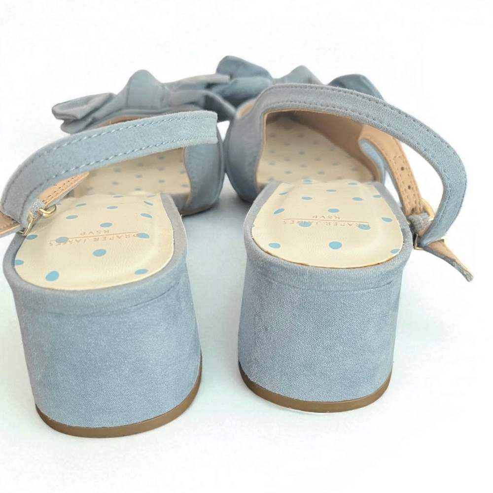Draper James Light Blue Slingback Heels with Bow. - Picture 3 of 3